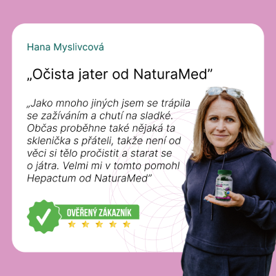 Reference spokojené zdravé zákaznice produktu Hepactum Forte
