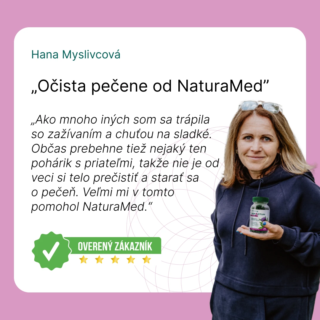 Reference spokojené zdravé zákaznice produktu Hepactum Forte